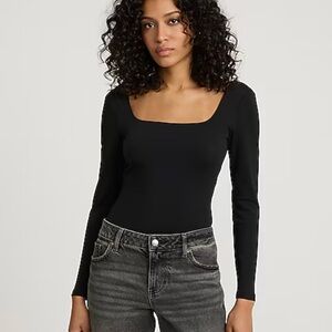 Express Black Square Neck Bodysuit